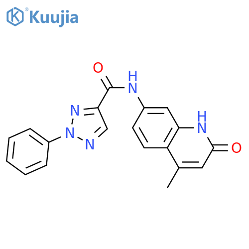 N-(4-methyl-2-oxo-1,2-dihydroquinolin-7-yl)-2-phenyl-2H-1,2,3-triazole-4-carboxamide structure