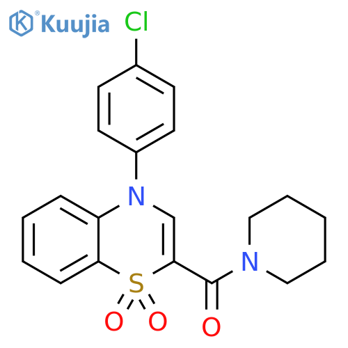 4-(4-chlorophenyl)-2-(piperidine-1-carbonyl)-4H-1lambda6,4-benzothiazine-1,1-dione structure