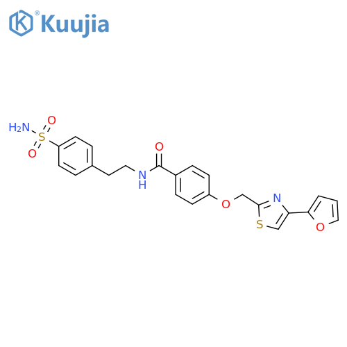 4-{4-(furan-2-yl)-1,3-thiazol-2-ylmethoxy}-N-2-(4-sulfamoylphenyl)ethylbenzamide structure