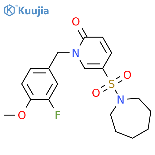 5-(azepane-1-sulfonyl)-1-(3-fluoro-4-methoxyphenyl)methyl-1,2-dihydropyridin-2-one structure