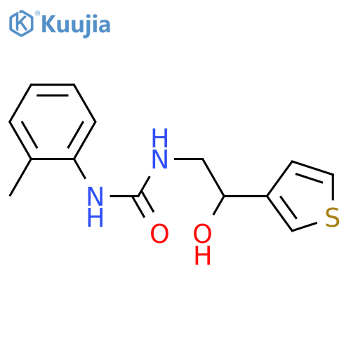 3-2-hydroxy-2-(thiophen-3-yl)ethyl-1-(2-methylphenyl)urea structure