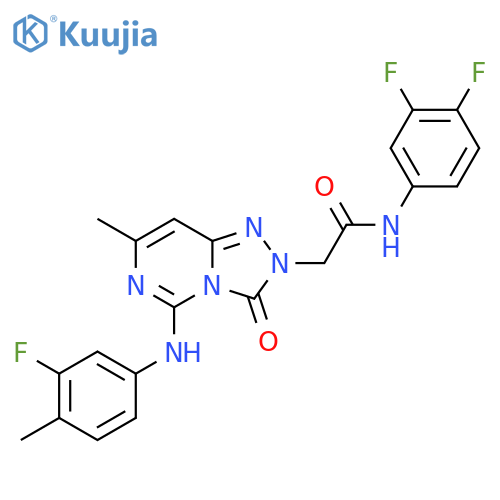 N-(3,4-difluorophenyl)-2-{5-(3-fluoro-4-methylphenyl)amino-7-methyl-3-oxo-2H,3H-1,2,4triazolo4,3-cpyrimidin-2-yl}acetamide structure