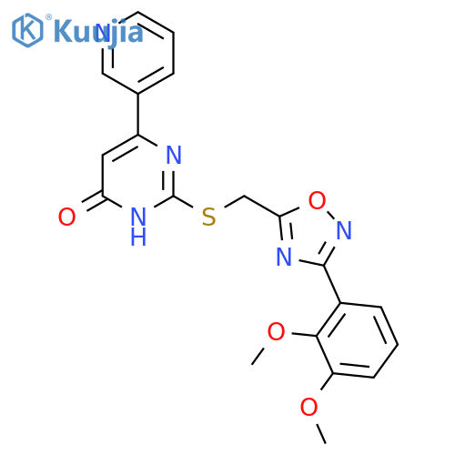 2-({[3-(2,3-dimethoxyphenyl)-1,2,4-oxadiazol-5-yl]methyl}sulfanyl)-6-(pyridin-3-yl)pyrimidin-4-ol structure