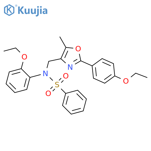 N-(2-ethoxyphenyl)-N-{[2-(4-ethoxyphenyl)-5-methyl-1,3-oxazol-4-yl]methyl}benzenesulfonamide structure