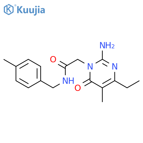 2-(2-amino-4-ethyl-5-methyl-6-oxo-1,6-dihydropyrimidin-1-yl)-N-(4-methylphenyl)methylacetamide structure