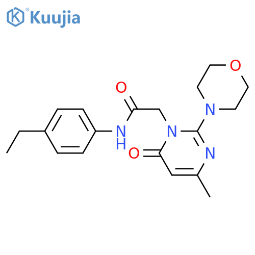 N-(4-ethylphenyl)-2-[4-methyl-2-(morpholin-4-yl)-6-oxo-1,6-dihydropyrimidin-1-yl]acetamide structure