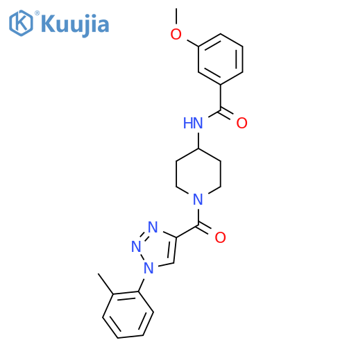 3-methoxy-N-{1-1-(2-methylphenyl)-1H-1,2,3-triazole-4-carbonylpiperidin-4-yl}benzamide structure
