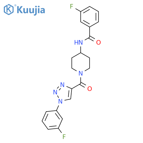 3-fluoro-N-{1-[1-(3-fluorophenyl)-1H-1,2,3-triazole-4-carbonyl]piperidin-4-yl}benzamide structure
