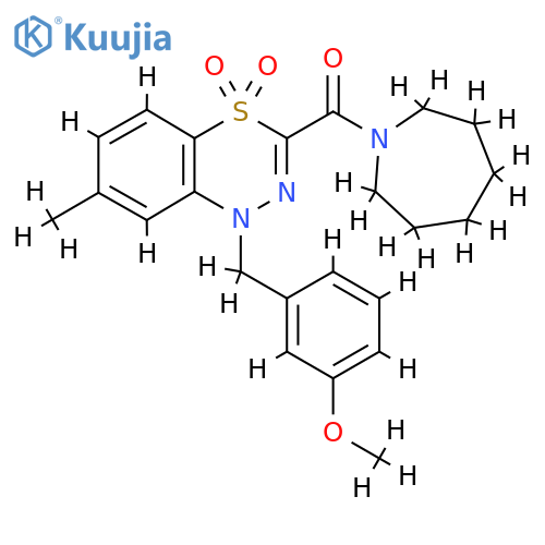 azepan-1-yl-[1-[(3-methoxyphenyl)methyl]-7-methyl-4,4-dioxo-4$l^{6},1,2-benzothiadiazin-3-yl]methanone structure