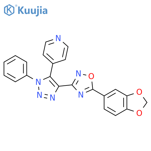 4-{4-5-(2H-1,3-benzodioxol-5-yl)-1,2,4-oxadiazol-3-yl-1-phenyl-1H-1,2,3-triazol-5-yl}pyridine structure