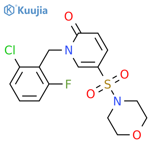1-(2-chloro-6-fluorophenyl)methyl-5-(morpholine-4-sulfonyl)-1,2-dihydropyridin-2-one structure