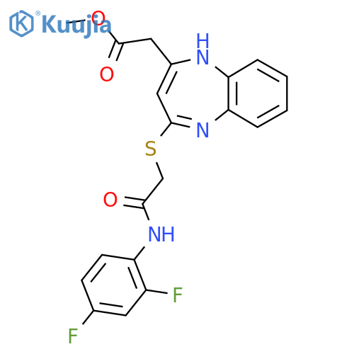 methyl 2-4-({(2,4-difluorophenyl)carbamoylmethyl}sulfanyl)-1H-1,5-benzodiazepin-2-ylacetate structure