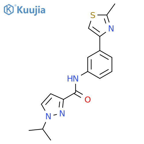 N-3-(2-methyl-1,3-thiazol-4-yl)phenyl-1-(propan-2-yl)-1H-pyrazole-3-carboxamide structure