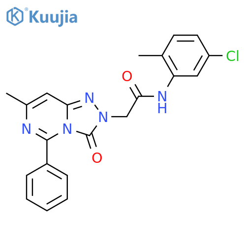 N-(5-chloro-2-methylphenyl)-2-{7-methyl-3-oxo-5-phenyl-2H,3H-1,2,4triazolo4,3-cpyrimidin-2-yl}acetamide structure