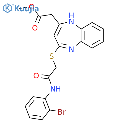 methyl 2-4-({(2-bromophenyl)carbamoylmethyl}sulfanyl)-1H-1,5-benzodiazepin-2-ylacetate structure