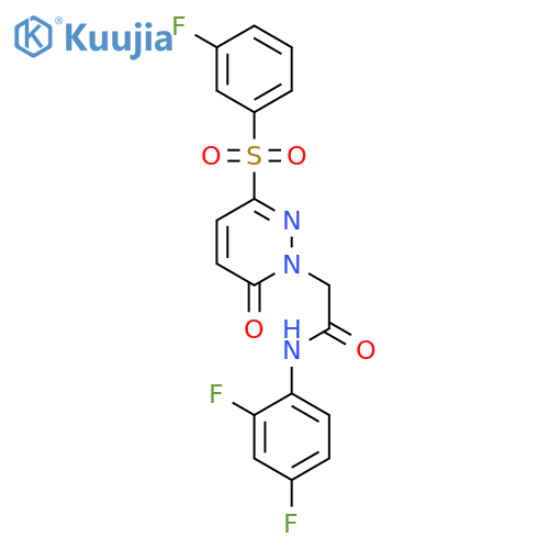 N-(2,4-difluorophenyl)-2-3-(3-fluorobenzenesulfonyl)-6-oxo-1,6-dihydropyridazin-1-ylacetamide structure