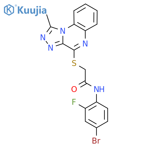 N-(4-bromo-2-fluorophenyl)-2-({1-methyl-[1,2,4]triazolo[4,3-a]quinoxalin-4-yl}sulfanyl)acetamide structure