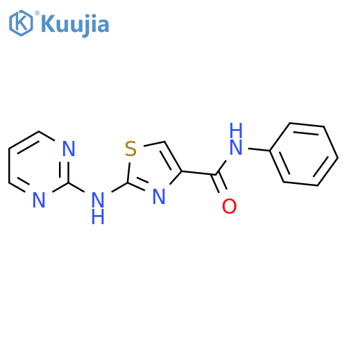 N-phenyl-2-(pyrimidin-2-yl)amino-1,3-thiazole-4-carboxamide structure