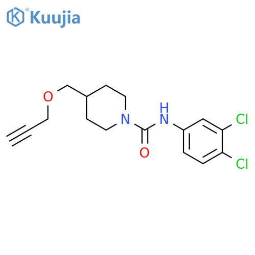 N-(3,4-dichlorophenyl)-4-[(prop-2-yn-1-yloxy)methyl]piperidine-1-carboxamide structure
