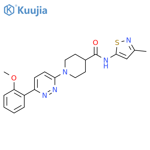 1-6-(2-methoxyphenyl)pyridazin-3-yl-N-(3-methyl-1,2-thiazol-5-yl)piperidine-4-carboxamide structure