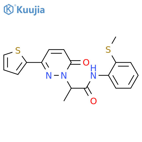 N-2-(methylsulfanyl)phenyl-2-6-oxo-3-(thiophen-2-yl)-1,6-dihydropyridazin-1-ylpropanamide structure