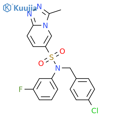N-(4-chlorophenyl)methyl-N-(3-fluorophenyl)-3-methyl-1,2,4triazolo4,3-apyridine-6-sulfonamide structure