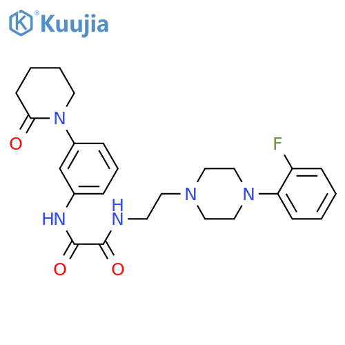 N-{2-4-(2-fluorophenyl)piperazin-1-ylethyl}-N'-3-(2-oxopiperidin-1-yl)phenylethanediamide structure