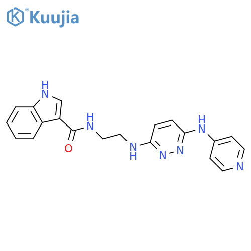 N-2-({6-(pyridin-4-yl)aminopyridazin-3-yl}amino)ethyl-1H-indole-3-carboxamide structure