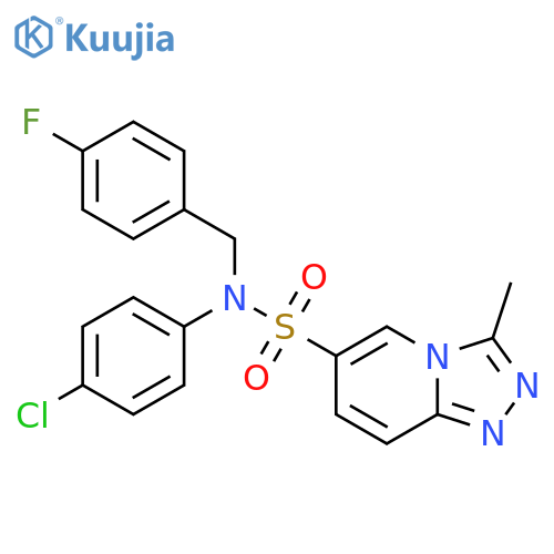 N-(4-chlorophenyl)-N-(4-fluorophenyl)methyl-3-methyl-1,2,4triazolo4,3-apyridine-6-sulfonamide structure