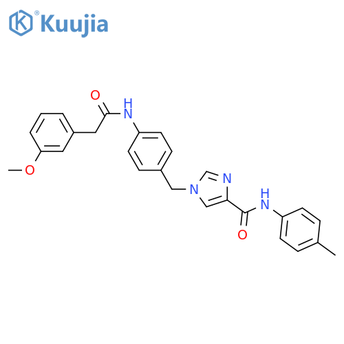 1-({4-2-(3-methoxyphenyl)acetamidophenyl}methyl)-N-(4-methylphenyl)-1H-imidazole-4-carboxamide structure