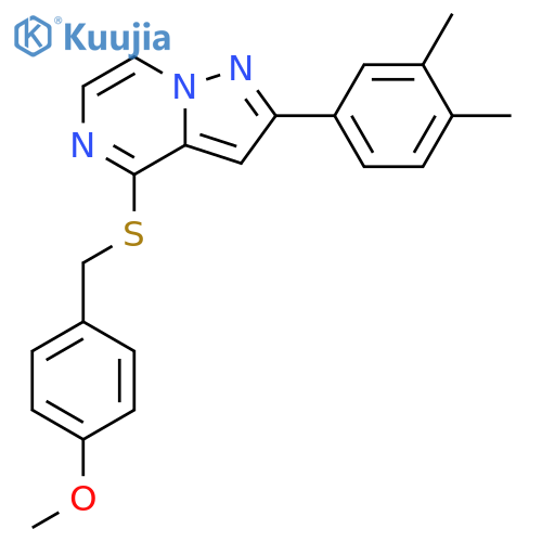 2-(3,4-dimethylphenyl)-4-{[(4-methoxyphenyl)methyl]sulfanyl}pyrazolo[1,5-a]pyrazine structure