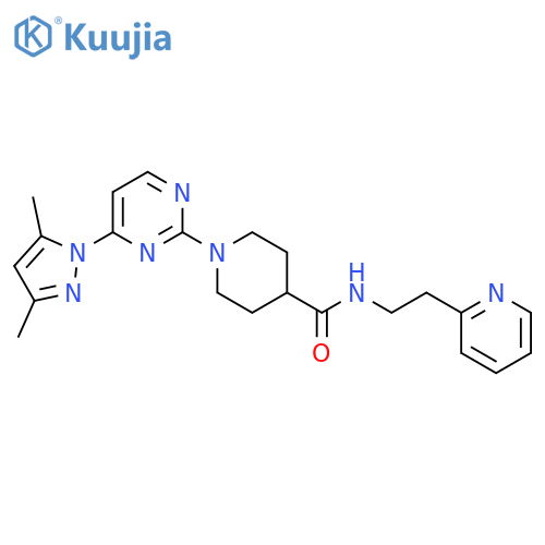 1-[4-(3,5-dimethyl-1H-pyrazol-1-yl)pyrimidin-2-yl]-N-[2-(pyridin-2-yl)ethyl]piperidine-4-carboxamide structure