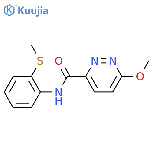 6-methoxy-N-2-(methylsulfanyl)phenylpyridazine-3-carboxamide structure