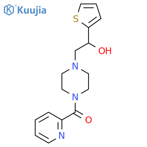 2-4-(pyridine-2-carbonyl)piperazin-1-yl-1-(thiophen-2-yl)ethan-1-ol structure