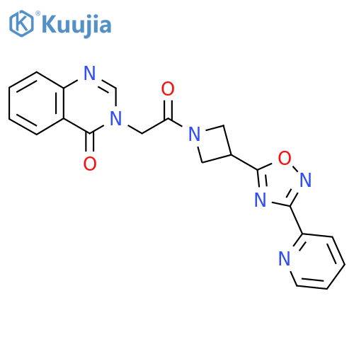 3-(2-oxo-2-{3-3-(pyridin-2-yl)-1,2,4-oxadiazol-5-ylazetidin-1-yl}ethyl)-3,4-dihydroquinazolin-4-one structure