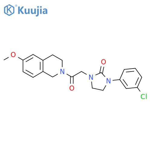 1-(3-chlorophenyl)-3-2-(6-methoxy-1,2,3,4-tetrahydroisoquinolin-2-yl)-2-oxoethylimidazolidin-2-one structure
