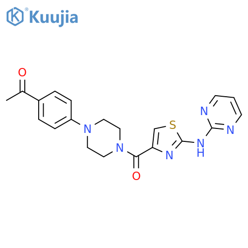 1-4-(4-{2-(pyrimidin-2-yl)amino-1,3-thiazole-4-carbonyl}piperazin-1-yl)phenylethan-1-one structure