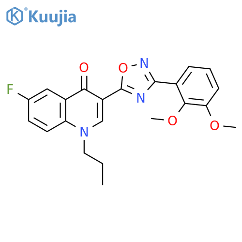 3-[3-(2,3-dimethoxyphenyl)-1,2,4-oxadiazol-5-yl]-6-fluoro-1-propyl-1,4-dihydroquinolin-4-one structure