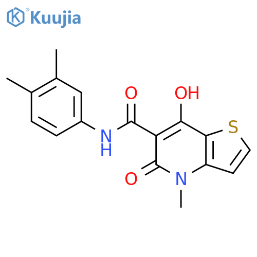 N-(3,4-dimethylphenyl)-7-hydroxy-4-methyl-5-oxo-4H,5H-thieno3,2-bpyridine-6-carboxamide structure