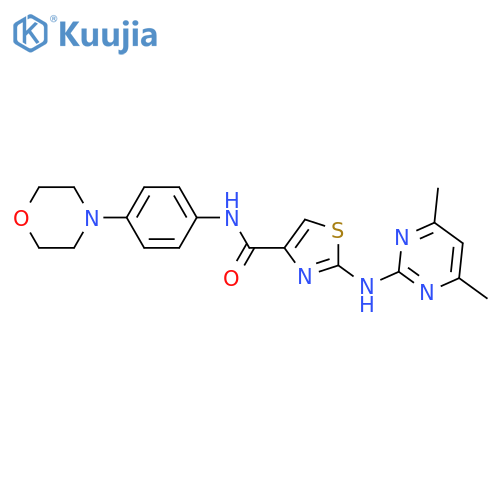 2-(4,6-dimethylpyrimidin-2-yl)amino-N-4-(morpholin-4-yl)phenyl-1,3-thiazole-4-carboxamide structure