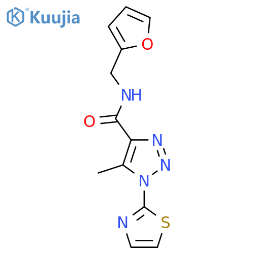 N-(furan-2-yl)methyl-5-methyl-1-(1,3-thiazol-2-yl)-1H-1,2,3-triazole-4-carboxamide structure
