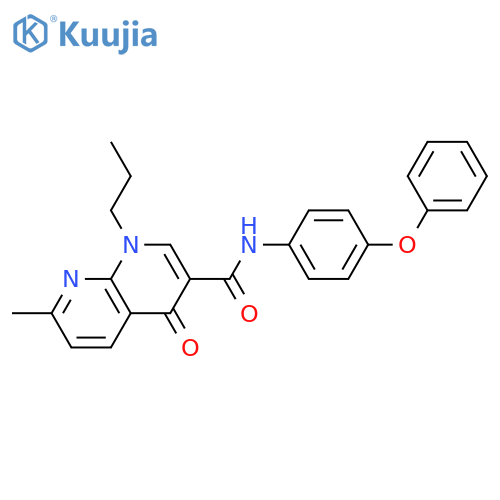 7-methyl-4-oxo-N-(4-phenoxyphenyl)-1-propyl-1,4-dihydro-1,8-naphthyridine-3-carboxamide structure