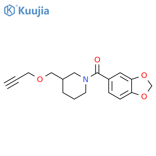 1-(2H-1,3-benzodioxole-5-carbonyl)-3-(prop-2-yn-1-yloxy)methylpiperidine structure