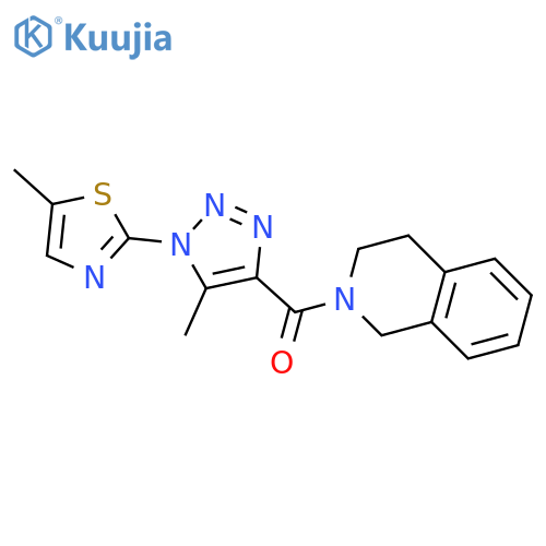 2-5-methyl-1-(5-methyl-1,3-thiazol-2-yl)-1H-1,2,3-triazole-4-carbonyl-1,2,3,4-tetrahydroisoquinoline structure