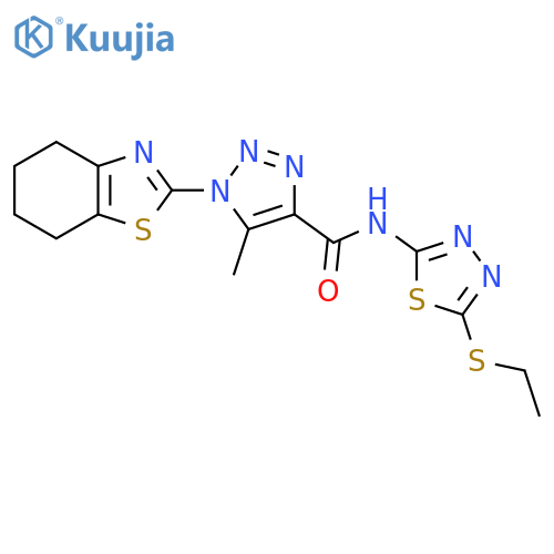 N-5-(ethylsulfanyl)-1,3,4-thiadiazol-2-yl-5-methyl-1-(4,5,6,7-tetrahydro-1,3-benzothiazol-2-yl)-1H-1,2,3-triazole-4-carboxamide structure
