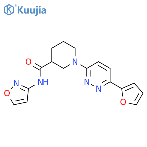 1-6-(furan-2-yl)pyridazin-3-yl-N-(1,2-oxazol-3-yl)piperidine-3-carboxamide structure