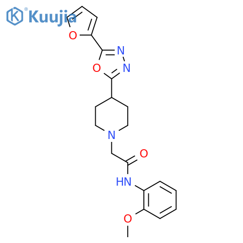 2-{4-5-(furan-2-yl)-1,3,4-oxadiazol-2-ylpiperidin-1-yl}-N-(2-methoxyphenyl)acetamide structure