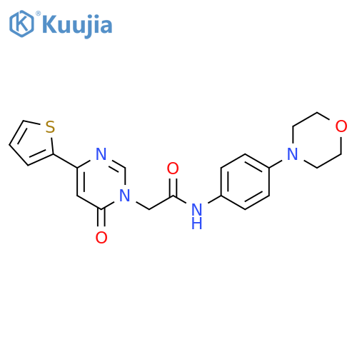 N-4-(morpholin-4-yl)phenyl-2-6-oxo-4-(thiophen-2-yl)-1,6-dihydropyrimidin-1-ylacetamide structure