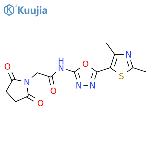 N-5-(2,4-dimethyl-1,3-thiazol-5-yl)-1,3,4-oxadiazol-2-yl-2-(2,5-dioxopyrrolidin-1-yl)acetamide structure
