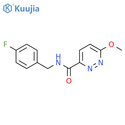 N-(4-fluorophenyl)methyl-6-methoxypyridazine-3-carboxamide structure